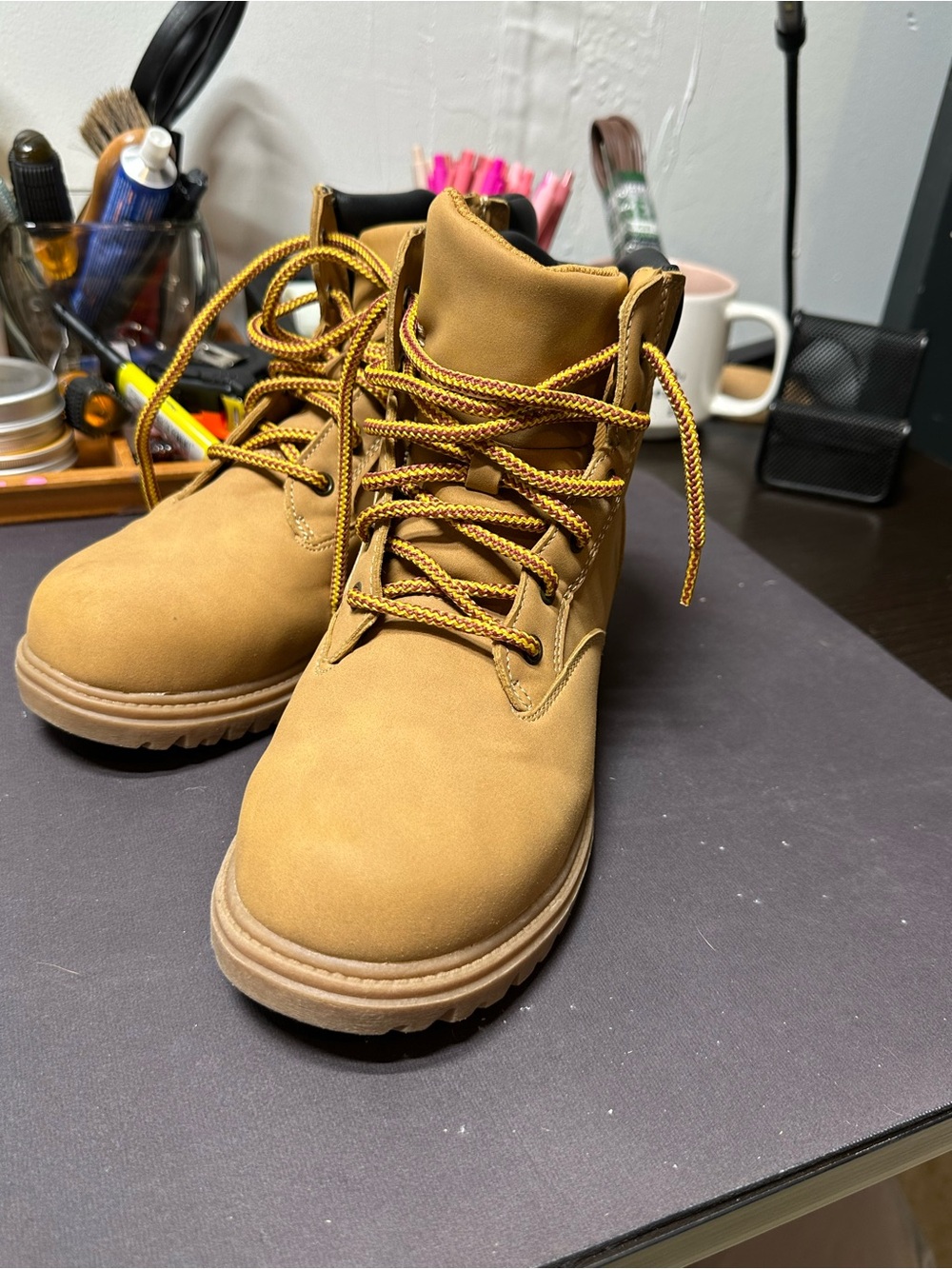 wonder nation Tan Lace-Up Work-Style Boots